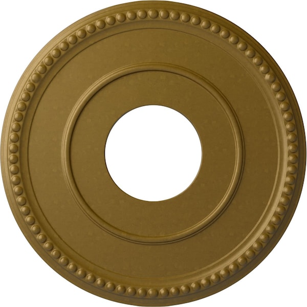 Ekena Millwork Bradford Ceiling Medallion (Fits Canopies up to 6 5/8"), 12 1/2"OD x 3 7/8"ID x 3/4"P, Gold CM12BRGLS - main